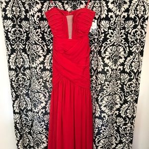 Red floor length gown homecoming formal weddings